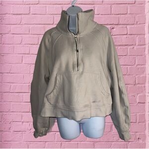 Lululemon Ivory Scuba Oversized Funnel-Neck Half Zip Sweatshirt (read descrip.)